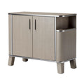 Moderne Houten Dressoir met Open Vakken en Metaalrand